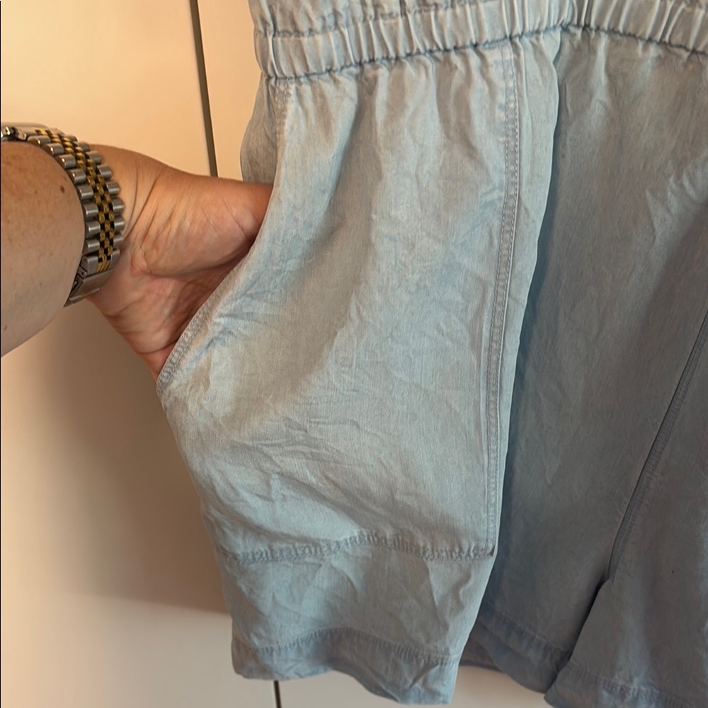 Daily Ritual Blue Cap Sleeve Romper - Picture 6 of 8